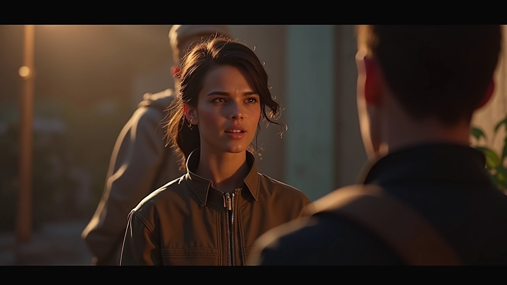 Video game scene showing dialogue menu with multiple conversation choices available to player