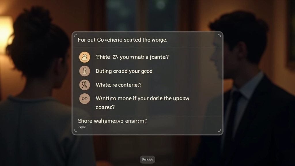Screen capture of dialogue menu with four conversation options, each with different consequence indicators and emotional outcomes